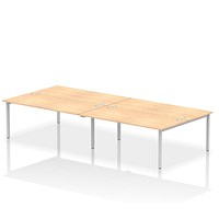 Impulse Bench B2B 4 Person 1800 Silver Frame Office Bench Desk Maple