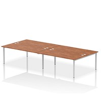 Impulse Bench B2B 4 Person 1800 Silver Frame Office Bench Desk Walnut