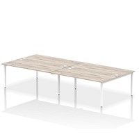 Impulse Bench B2B 4 Person 1800 White Frame Office Bench Desk Grey Oak