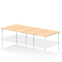 Impulse Bench B2B 4 Person 1800 White Frame Office Bench Desk Maple