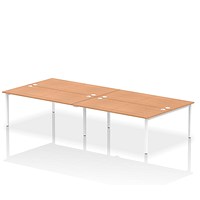 Impulse Bench B2B 4 Person 1800 White Frame Office Bench Desk Oak