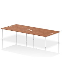 Impulse Bench B2B 4 Person 1800 White Frame Office Bench Desk Walnut