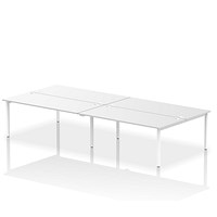 Impulse Bench B2B 4 Person 1800 White Frame Office Bench Desk White