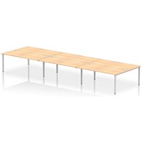 Impulse Bench B2B 6 Person 1800 Silver Frame Office Bench Desk Maple