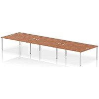 Impulse Bench B2B 6 Person 1800 Silver Frame Office Bench Desk Walnut