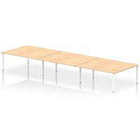 Impulse Bench B2B 6 Person 1800 White Frame Office Bench Desk Maple
