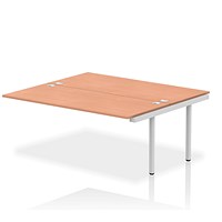 Impulse Bench B2B Ext Kit 1800 Silver Frame Office Bench Desk Beech