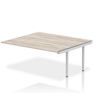 Impulse Bench B2B Ext Kit 1800 Silver Frame Office Bench Desk Grey Oak