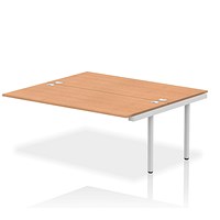Impulse Bench B2B Ext Kit 1800 Silver Frame Office Bench Desk Oak