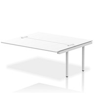 Impulse Bench B2B Ext Kit 1800 Silver Frame Office Bench Desk White
