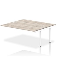 Impulse Bench B2B Ext Kit 1800 White Frame Office Bench Desk Grey Oak