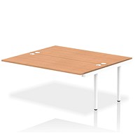 Impulse Bench B2B Ext Kit 1800 White Frame Office Bench Desk Oak