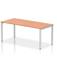 Impulse Bench Single Row 1800 Silver Frame Office Bench Desk Beech