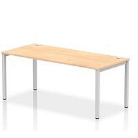 Impulse Bench Single Row 1800 Silver Frame Office Bench Desk Maple