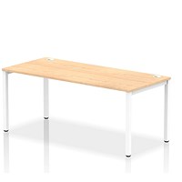 Impulse Bench Single Row 1800 White Frame Office Bench Desk Maple