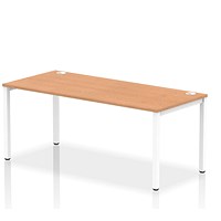Impulse Bench Single Row 1800 White Frame Office Bench Desk Oak