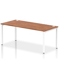 Impulse Bench Single Row 1800 White Frame Office Bench Desk Walnut