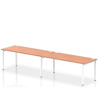Impulse Bench Single Row 2 Person 1800 White Frame Office Bench Desk Beech
