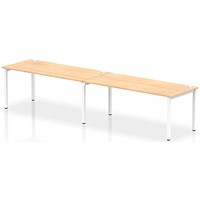 Impulse Bench Single Row 2 Person 1800 White Frame Office Bench Desk Maple