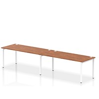 Impulse Bench Single Row 2 Person 1800 White Frame Office Bench Desk Walnut