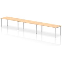 Impulse Bench Single Row 3 Person 1800 Silver Frame Office Bench Desk Maple
