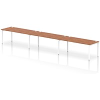 Impulse Bench Single Row 3 Person 1800 White Frame Office Bench Desk Walnut