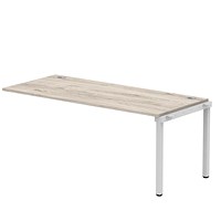 Impulse Bench Single Row Ext Kit 1800 Silver Frame Office Bench Desk Grey Oak