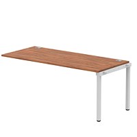 Impulse Bench Single Row Ext Kit 1800 Silver Frame Office Bench Desk Walnut
