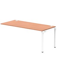 Impulse Bench Single Row Ext Kit 1800 White Frame Office Bench Desk Beech
