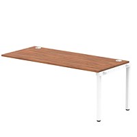 Impulse Bench Single Row Ext Kit 1800 White Frame Office Bench Desk Walnut