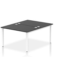 Impulse Bench B2B 2 Person 1200 White Frame Office Bench Desk Black