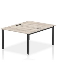 Impulse Bench B2B 2 Person 1200 Black Frame Office Bench Desk Grey Oak