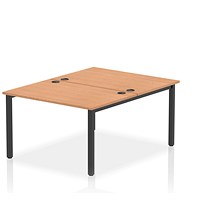Impulse Bench B2B 2 Person 1200 Black Frame Office Bench Desk Oak