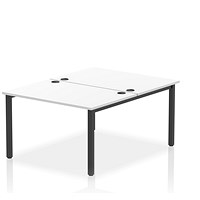 Impulse Bench B2B 2 Person 1200 Black Frame Office Bench Desk White