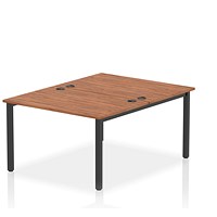Impulse Bench B2B 2 Person 1200 Black Frame Office Bench Desk Walnut