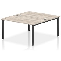 Impulse Bench B2B 2 Person 1400 Black Frame Office Bench Desk Grey Oak Impulse Bench B2B 2 Person 1400 Black Frame Office Bench Desk Grey Oak