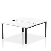 Impulse Bench B2B 2 Person 1400 Black Frame Office Bench Desk White