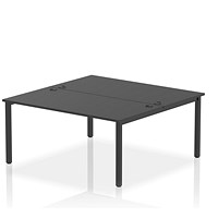 Impulse Bench B2B 2 Person 1600 Black Frame Office Bench Desk Black
