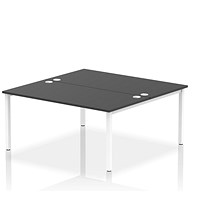 Impulse Bench B2B 2 Person 1600 White Frame Office Bench Desk Black