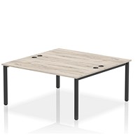 Impulse Bench B2B 2 Person 1600 Black Frame Office Bench Desk Grey Oak