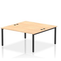 Impulse Bench B2B 2 Person 1600 Black Frame Office Bench Desk Maple