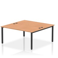 Impulse Bench B2B 2 Person 1600 Black Frame Office Bench Desk Oak