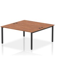 Impulse Bench B2B 2 Person 1600 Black Frame Office Bench Desk Walnut