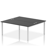 Impulse Bench B2B 2 Person 1800 Silver Frame Office Bench Desk Black