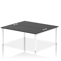 Impulse Bench B2B 2 Person 1800 White Frame Office Bench Desk Black