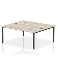 Impulse Bench B2B 2 Person 1800 Black Frame Office Bench Desk Grey Oak