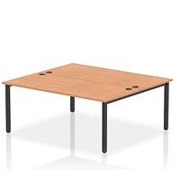 Impulse Bench B2B 2 Person 1800 Black Frame Office Bench Desk Oak