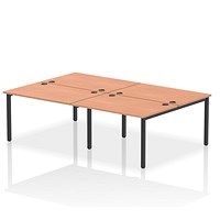 Impulse Bench B2B 4 Person 1200 Black Frame Office Bench Desk Beech