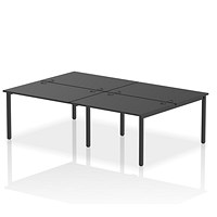 Impulse Bench B2B 4 Person 1200 Black Frame Office Bench Desk Black