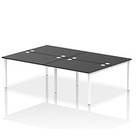 Impulse Bench B2B 4 Person 1200 White Frame Office Bench Desk Black
